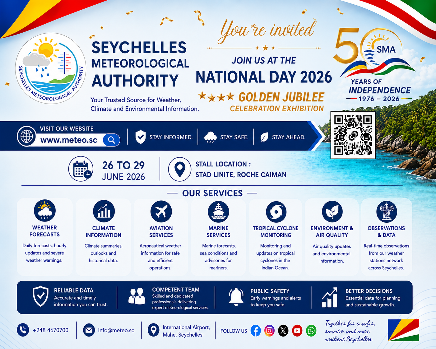 Seychelles Meteorological Authority Showcases Services at the Golden Jubilee Celebration Exhibition During the 50th Anniversary of Seychelles' Independence
